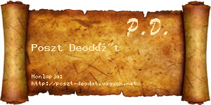 Poszt Deodát névjegykártya